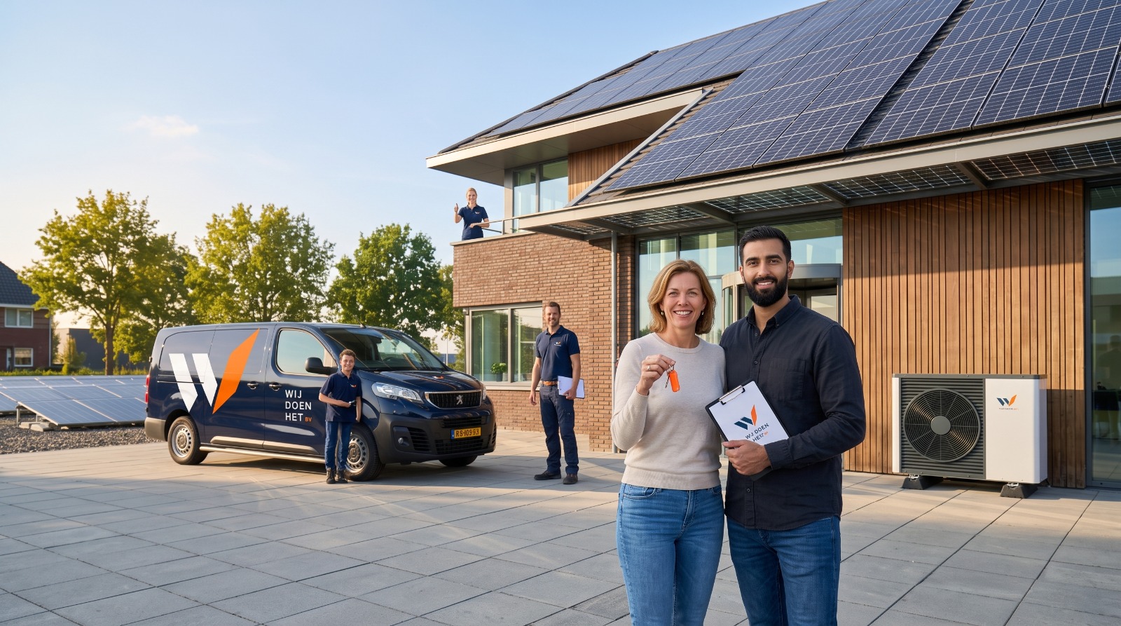 Duurzame oplevering met zonnepanelen en warmtetechniek